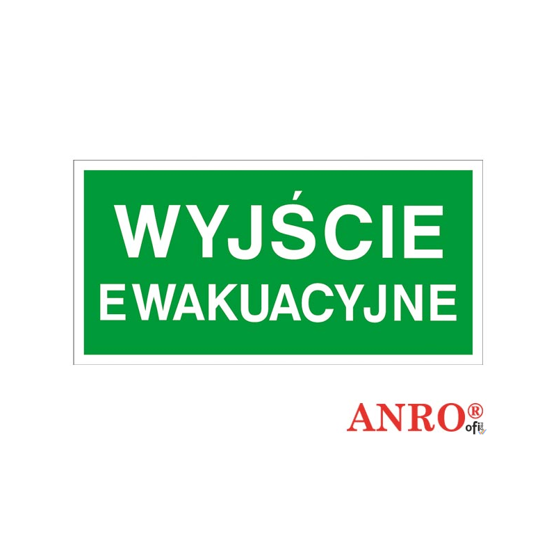 Tabliczka Wyjście Ewakuacyjne PCV 200x400 Z-2e PT ANRO