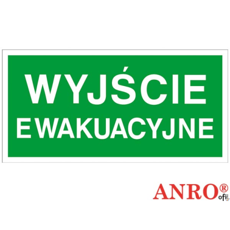 Tabliczka Wyjście Ewakuacyjne PCV 200x400 Z-2e PT ANRO