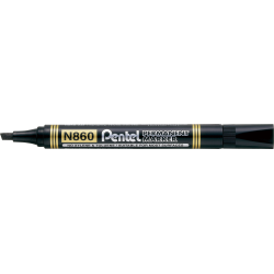 Marker permanentny N860 czarny ścięta końcówka PENTEL