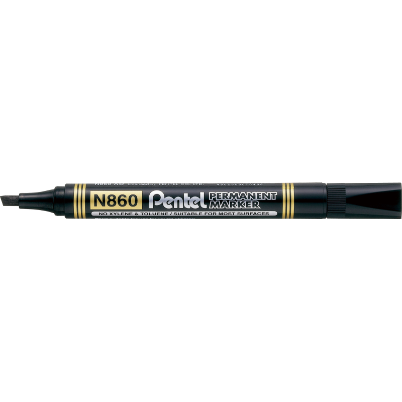 Marker permanentny N860 czarny ścięta końcówka PENTEL