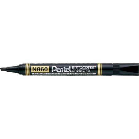Marker permanentny N860 czarny ścięta końcówka PENTEL