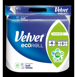 Papier toaletowy Velvet Ecoroll Soft White biały 4 rolki