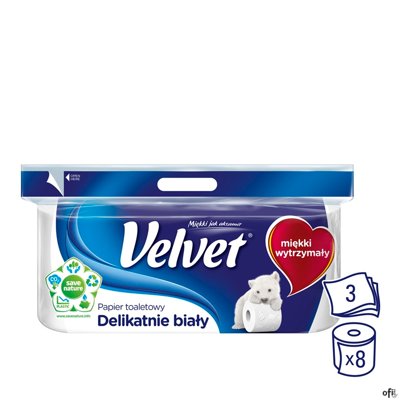 Papier toaletowy VELVET 3 warstwy (8szt.) biały 4100451 153.133