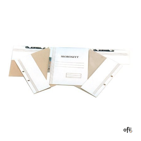 Skoroszyt zwykły biały 250g 66x94 (50 szt.) KIEL-TECH 4-00711