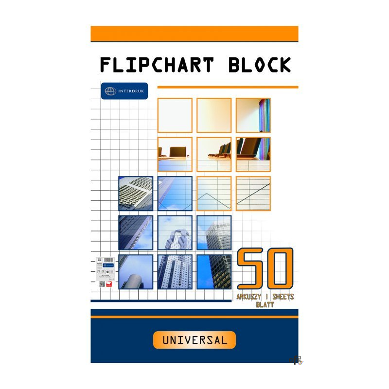Blok do flipcharta 50x100x64  kratka INTERDRUK