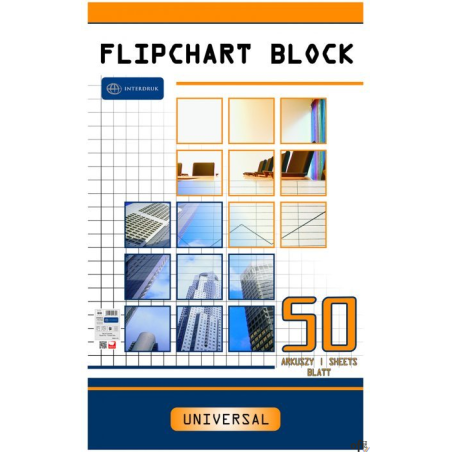 Blok do flipcharta 50x100x64  kratka INTERDRUK