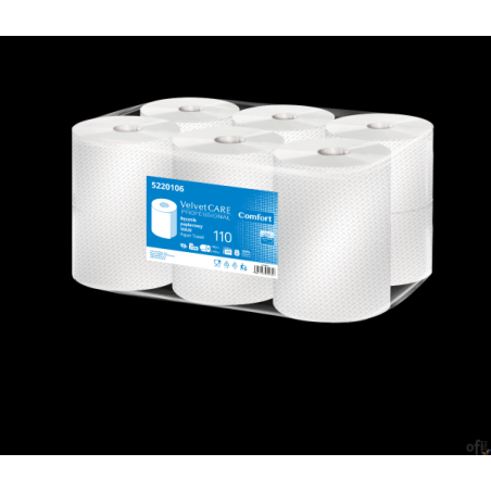 Ręczniki papierowe celuloza, 2 warstwy, biały, 110m - 478 listków VELVET PROFESSIONAL MAXI 5220106  op. 6szt.