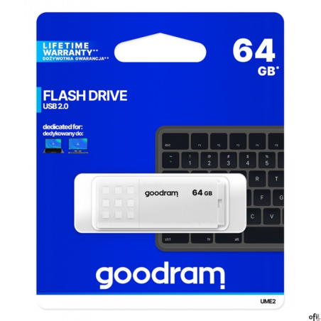 Pamięć Pendrive USB GOODRAM 64GB UME2 biały USB 2.0 UME2-0640W0R11
