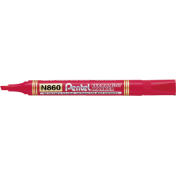 Marker permanentny N860 czerwony ścięta końcówka PENTEL