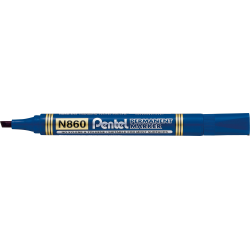 Marker permanentny N860 niebieski ścięta końcówka PENTEL