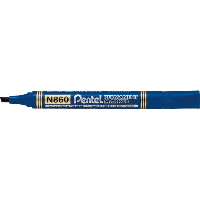 Marker permanentny N860 niebieski ścięta końcówka PENTEL