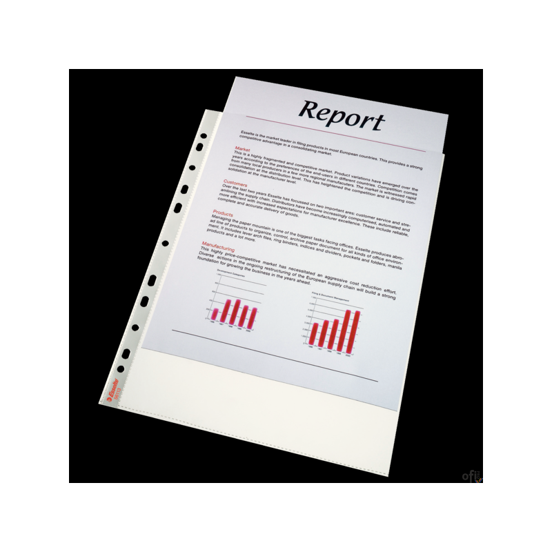 Koszulki krystaliczne A4 Esselte, 75 mic., 100 szt., w kartonie, 56113