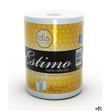 Ręcznik w roli ESTIMO PROFESSIONAL R50/2 50m 2warstwy celuloza 250 listków ELLIS 2998