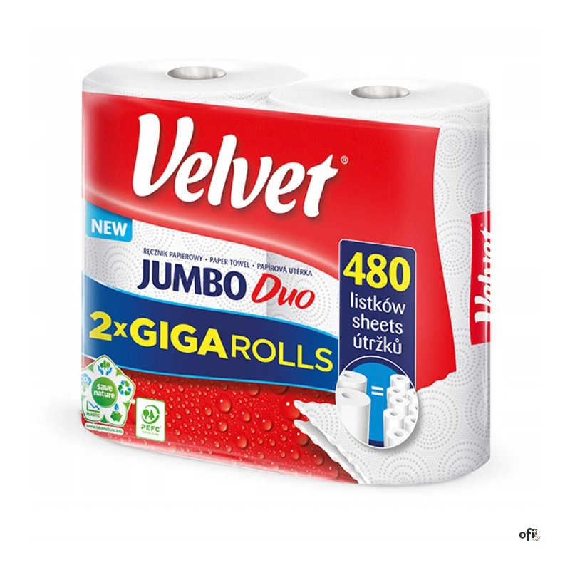 Ręcznik VELVET JUMBO DUO 2 rolki 2warstwy 2x240listków