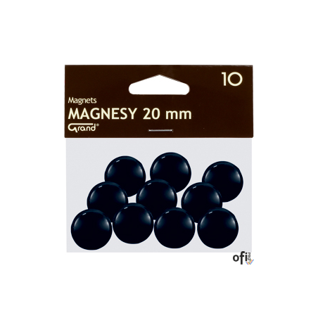Magnes 20mm GRAND, czarny, 10 szt 130-1687