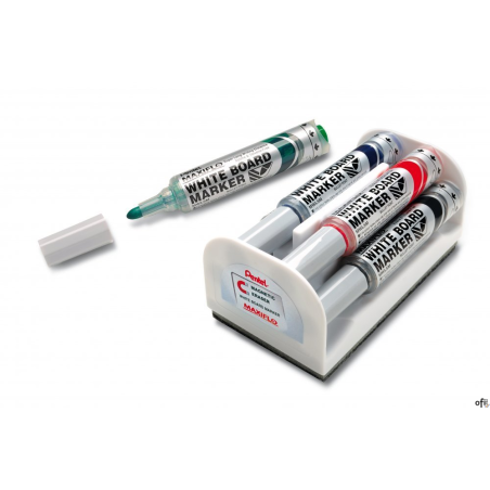 Marker suchościeralny 4szt z gąbką i magnesem MWL5M-4N PENTEL MAXIFLO (z tłoczkiem)