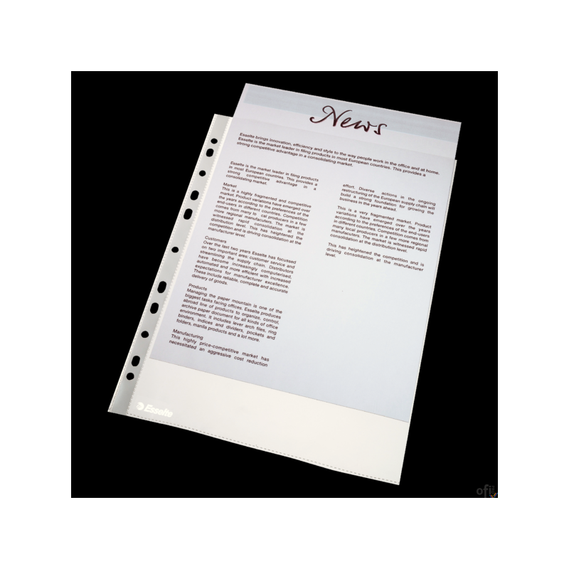 Koszulki groszkowe A4 Esselte, 43 mic., 100 szt., w kartonie, 56133