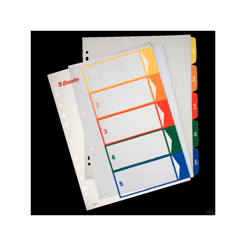 Przekładki plastikowe ESSELTE 1-5 do zadruku 100211