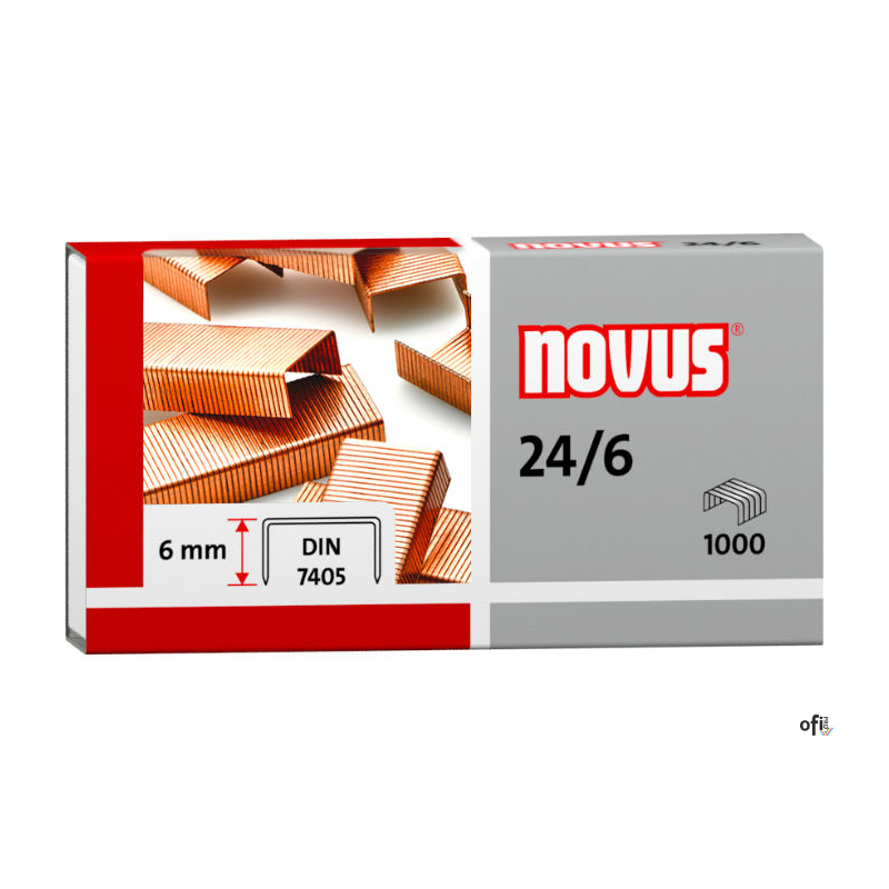 Zszywki miedziowane 24/6 1000szt NOVUS 040-0206