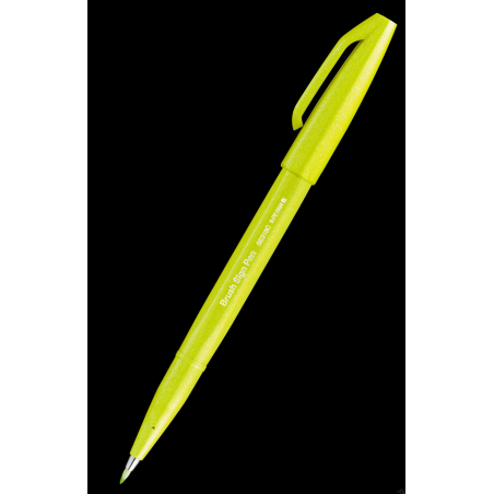 PISAK PĘDZELKOWY DO KALIGRAFII BRUSH SIGN PEN SES15C-K2 limonkowy Pentel