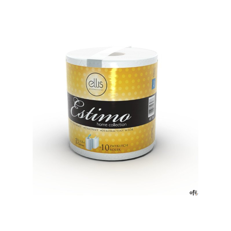 Ręcznik w roli ESTIMO PROFESSIONAL R100/2 100m 2warstwy celuloza 500 listków ELLIS 3087