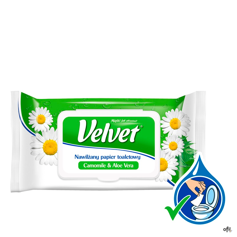 Papier toaletowy VELVET nawilżany (42) RUMIANKOWY