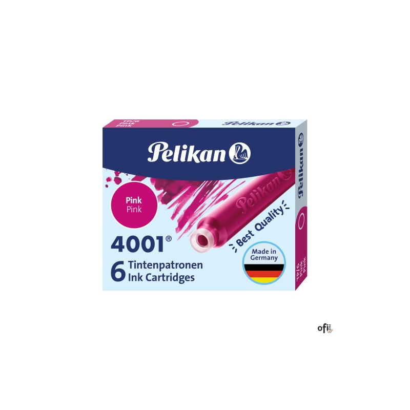 Naboje do piór, krótkie różowe 100435993 PELIKAN
