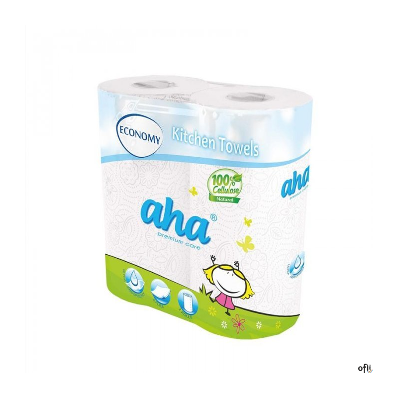 Ręcznik w roli AHA ECONOMY 2 warstwy (2 rolki) biały
