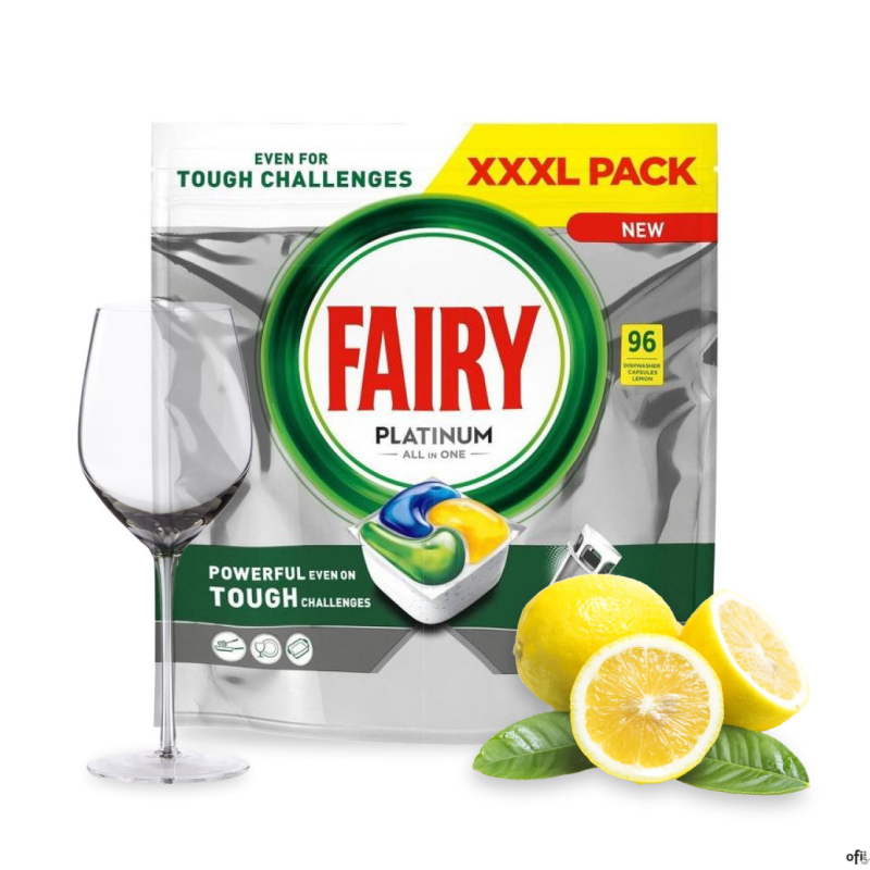 FAIRY Kapsułki do zmywarki PLATINUM ALL IN1 96 sztuk LEMON 009