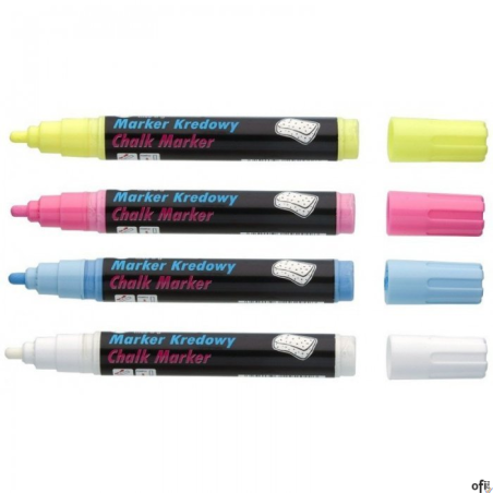 Marker kredowy, końcówka ścięta 8mm, 8g tuszu niebieski TO-291 Toma