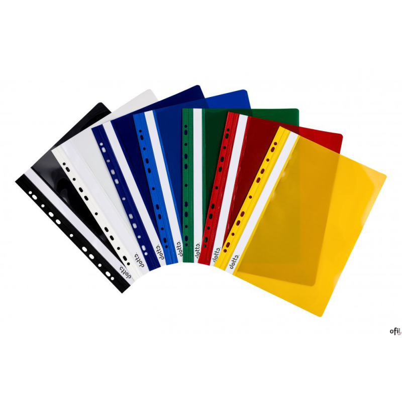 Skoroszyt DOTTS A4 twardy wpinany czarny (10szt) SH-DOT-01-05