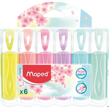 Zakreślacz FLUO PEPS pastel mix kolor. 6 szt etui pud.z zaw. 742558 MAPED