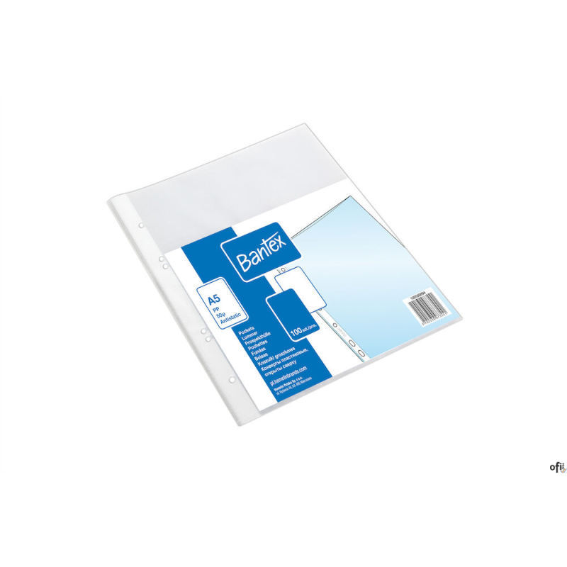 Koszulki groszkowe A5 48mic., w folii (100szt) BANTEX  100550094