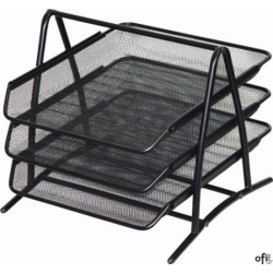 Półka na dokumenty DOTTS A4 (3) siatka czarna 350x297x275mm