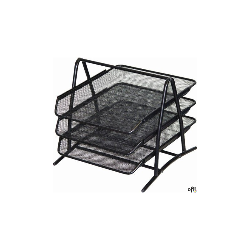 Półka na dokumenty DOTTS A4 (3) siatka czarna 350x297x275mm