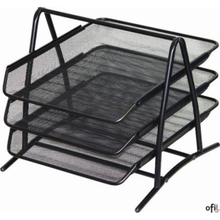 Półka na dokumenty DOTTS A4 (3) siatka czarna 350x297x275mm