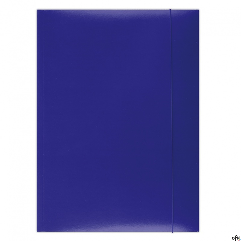 Teczka z gumką OFFICE PRODUCTS, karton/lakier, A4, 350gsm, 3-skrz., niebieska 21191141-01