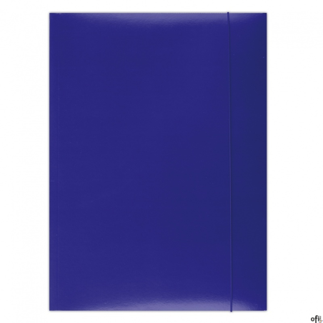 Teczka z gumką OFFICE PRODUCTS, karton/lakier, A4, 350gsm, 3-skrz., niebieska 21191141-01