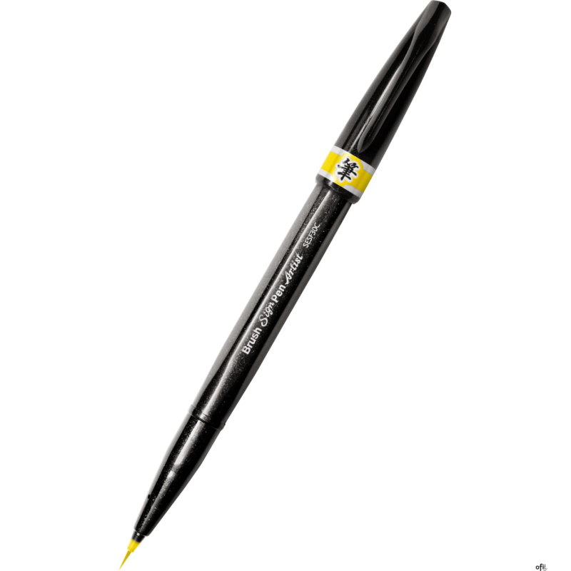 Precyzyjny pędzelek do kaligrafii i liternictwa Brush SignPen Artist żółty SESF30-G PENTEL
