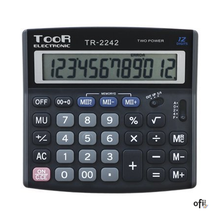 Kalkulator TOOR TR-2242, 12 pozycyjny, podwójna pamięć 120-1458