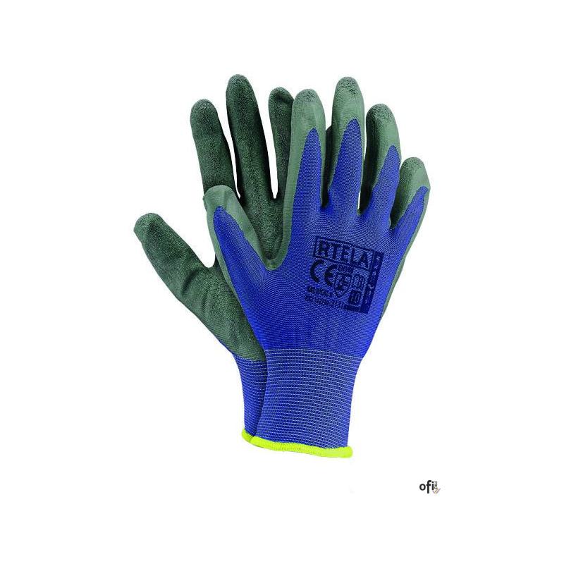 Rękawice powlekane niebiesko-szary rozmiar 9 RTELA