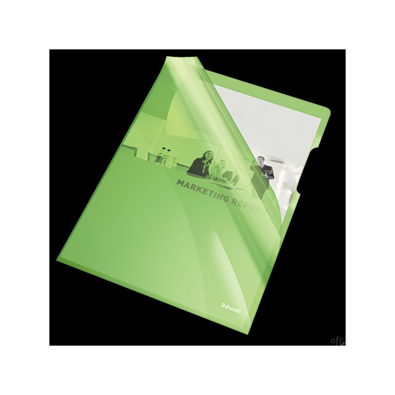 Ofertówki krystaliczne A4 150mic zielone (25szt) ESSELTE 55436