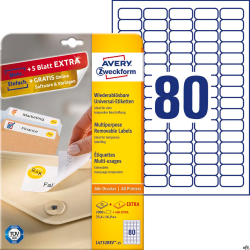 Etykiety uniwersalne L4732REV-25 35,6x16,9 30ark Usuwalne Avery Zweckform