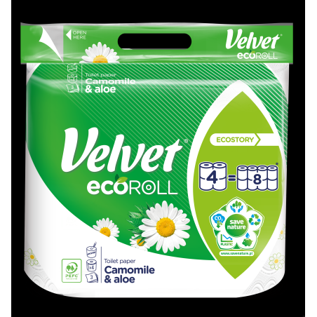 Papier toaletowy Velvet Ecoroll rumianek & aloes 4 rolki