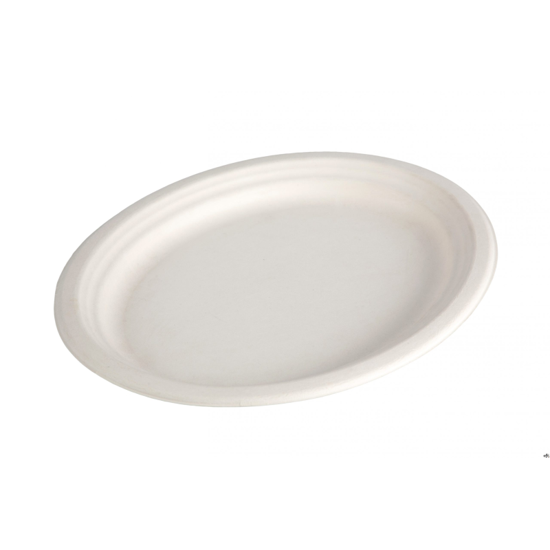 Talerz z trzciny cukrowej 26cm, biały, op. 50 szt. 29273