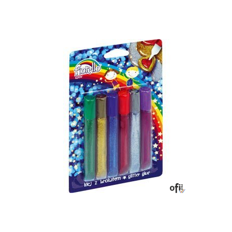 Klej brokatowy FIORELLO GR-BK13 6 kolorów x13ml 170-2232