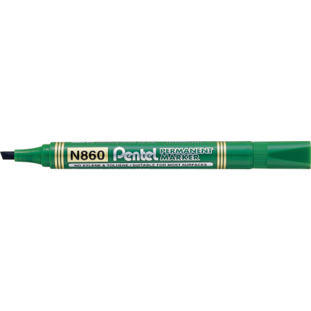 Marker permanentny N860 zielony ścięta końcówka PENTEL