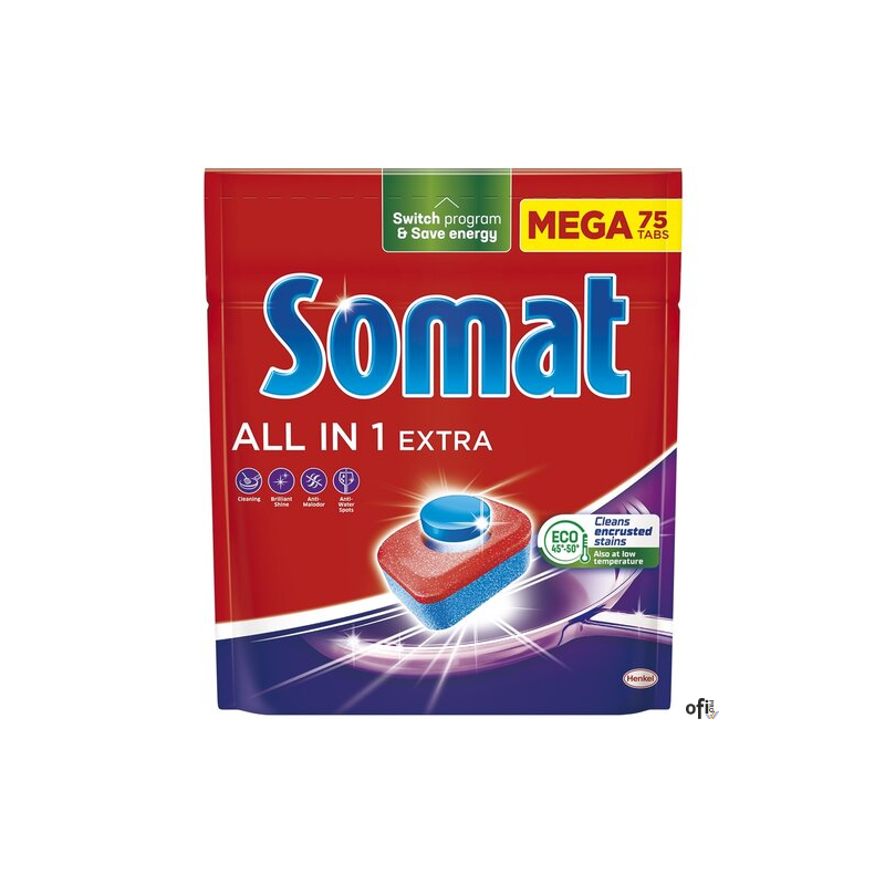 SOMAT Tabletki do zmywarki MEGA 75 szt. All in one Extra  09343